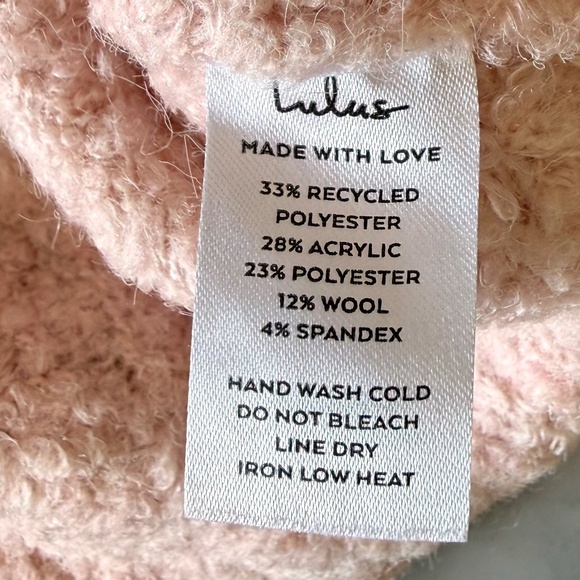 Lulus Colorblock Bouclé Sweater | Women’s M | Blush Pink Cozy Knit - Picture 4 of 6